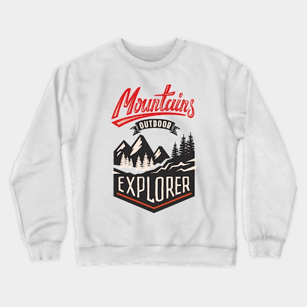 Mountains Outdoor Explorer Crewneck Sweatshirt by p308nx